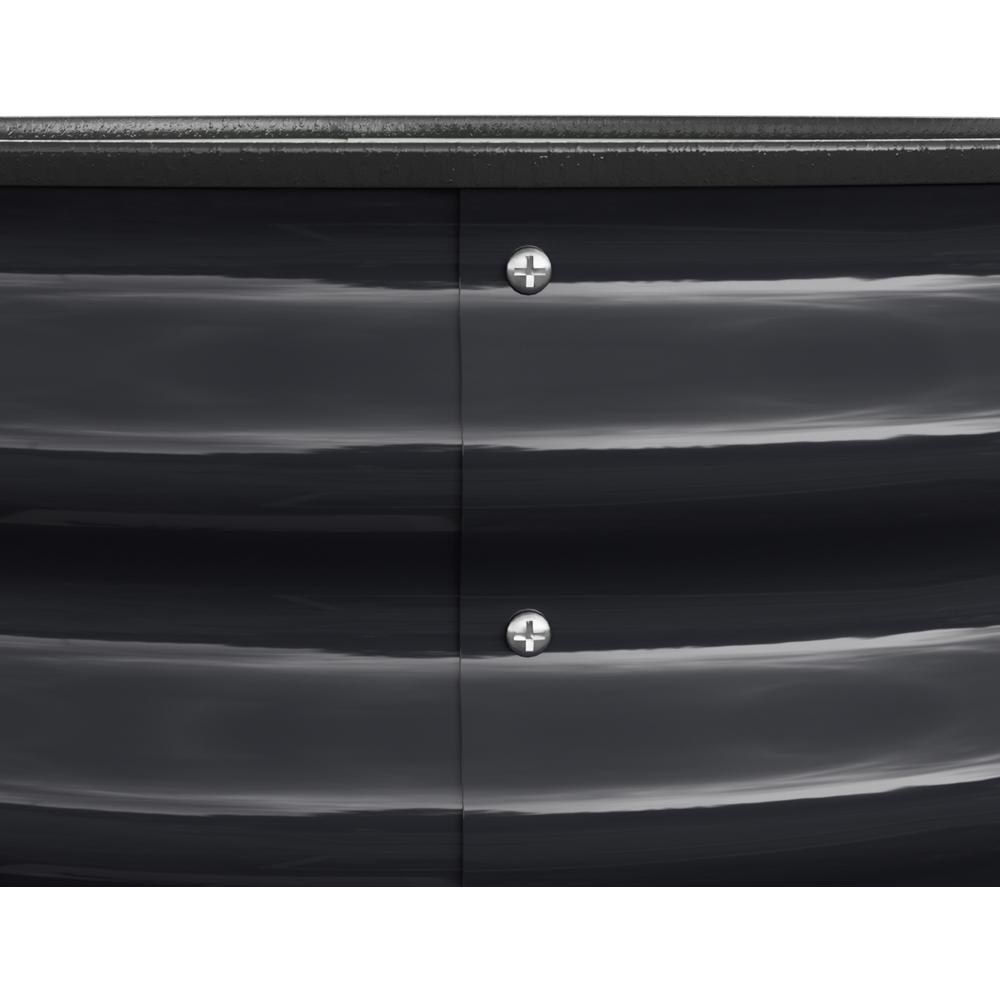 Living and Home Black Round Metal Raised Garden Bed with Open Bottom 60 x 30cm Image 6
