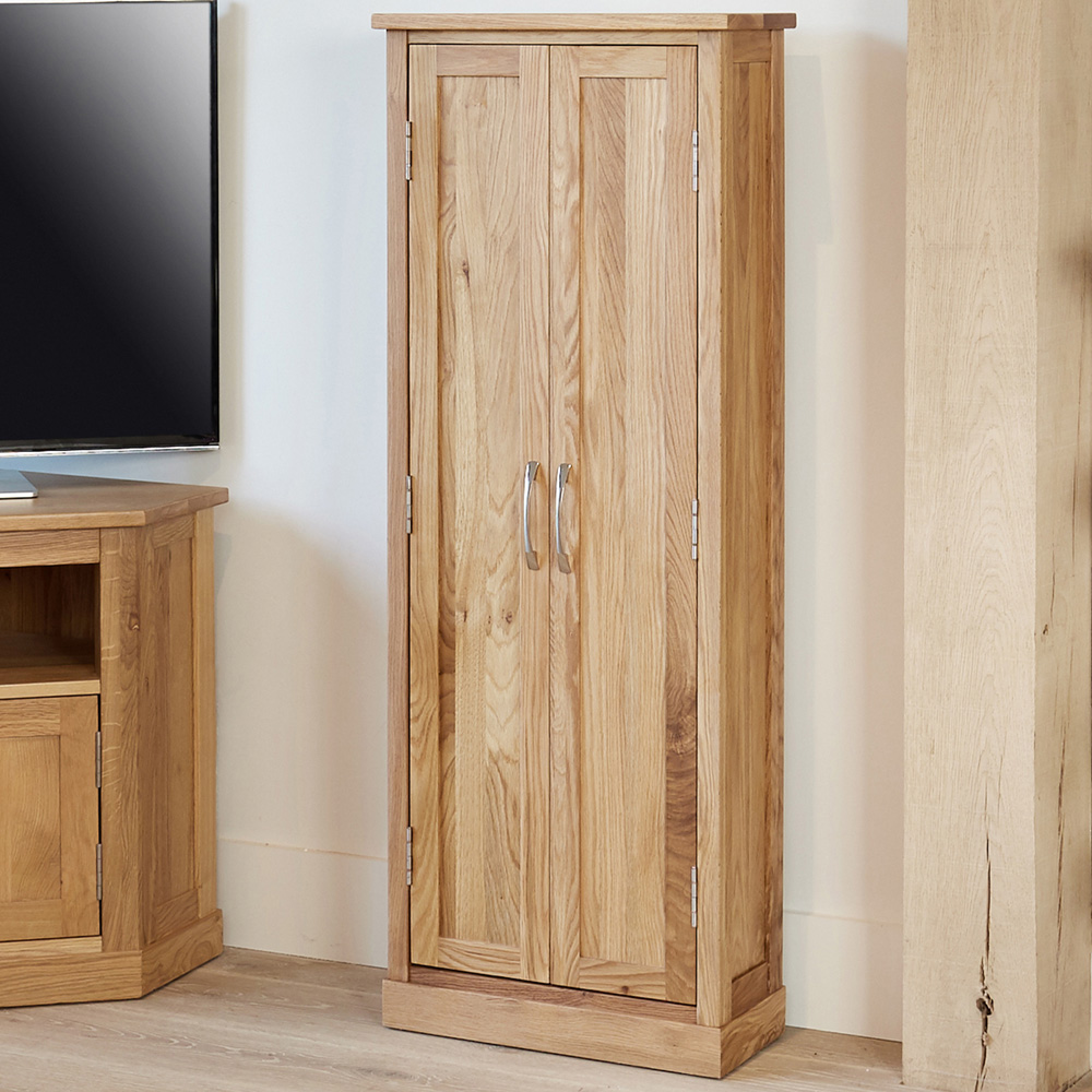 Baumhaus Mobel 4 Shelf Oak DVD Storage Cupboard Image 1