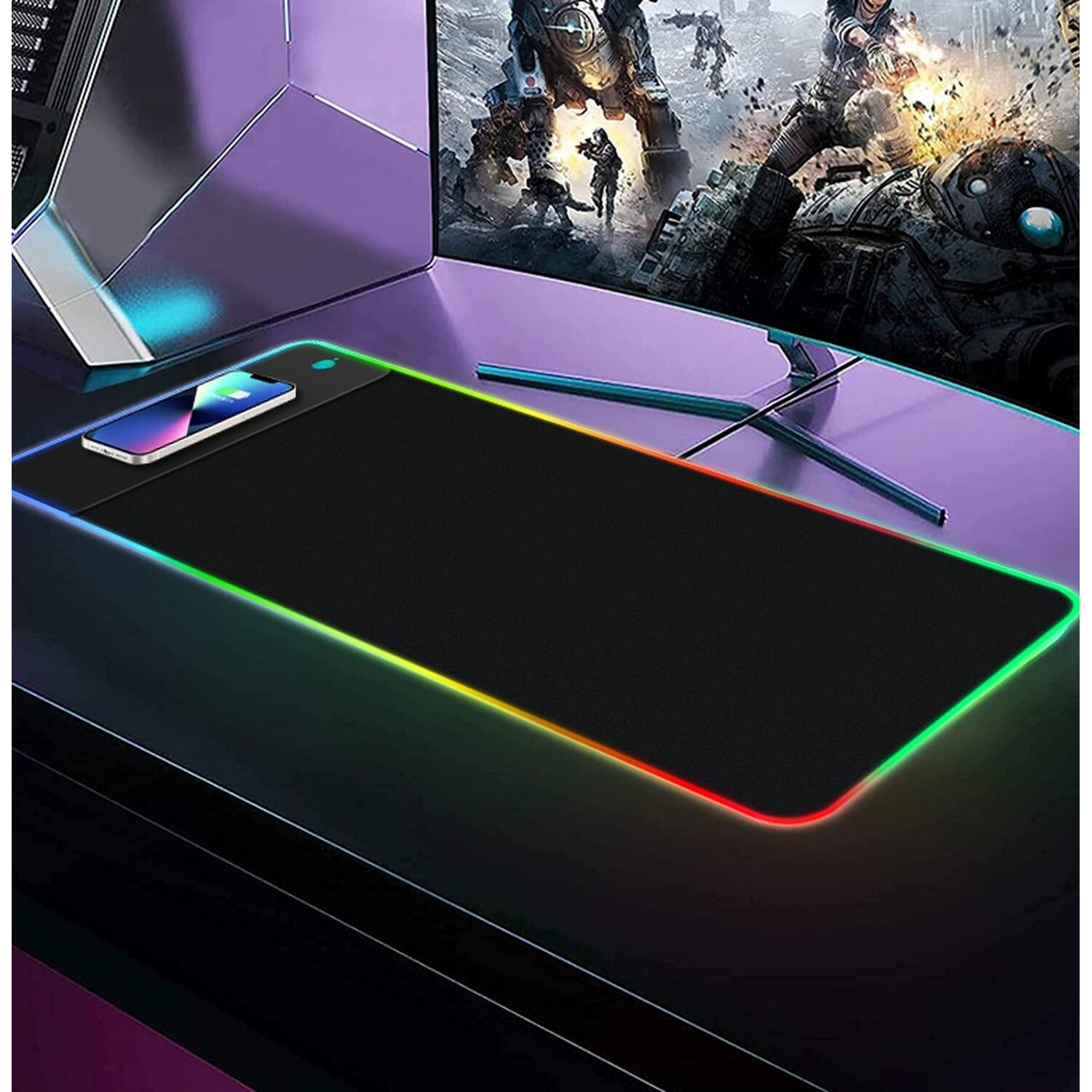 RGB Mouse Pad and Wireless Charger Image 1