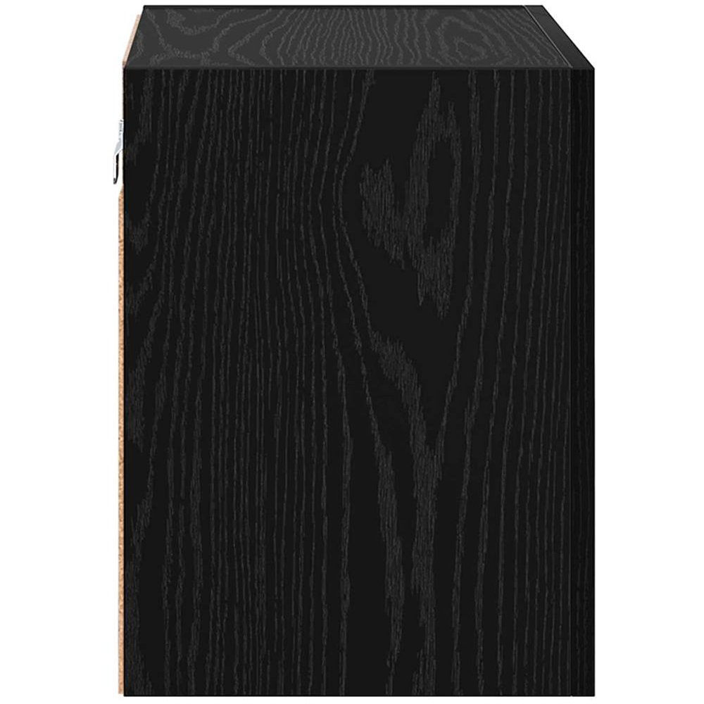 vidaXL Single Door Black Oak Wall-Mounted TV Cabinet Set of 2 Image 9