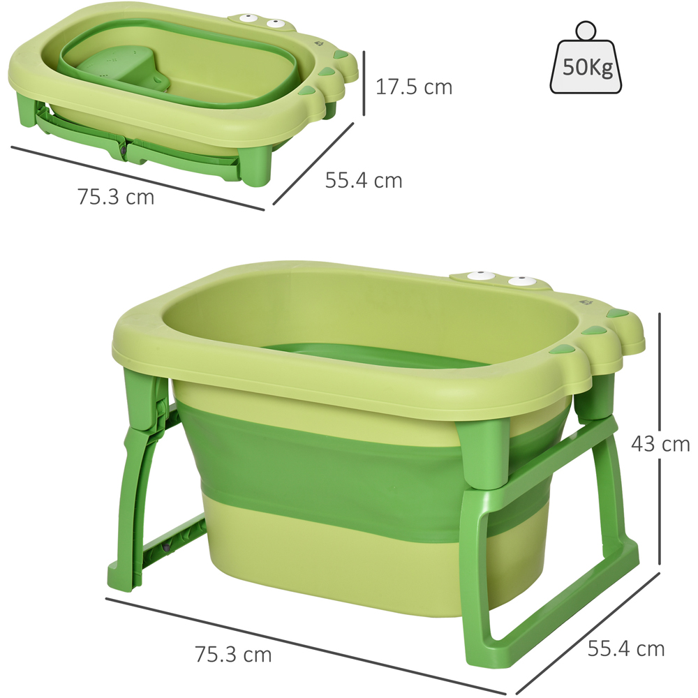 Portland 2 in 1 Green Baby Foldable Bath Tub Image 3