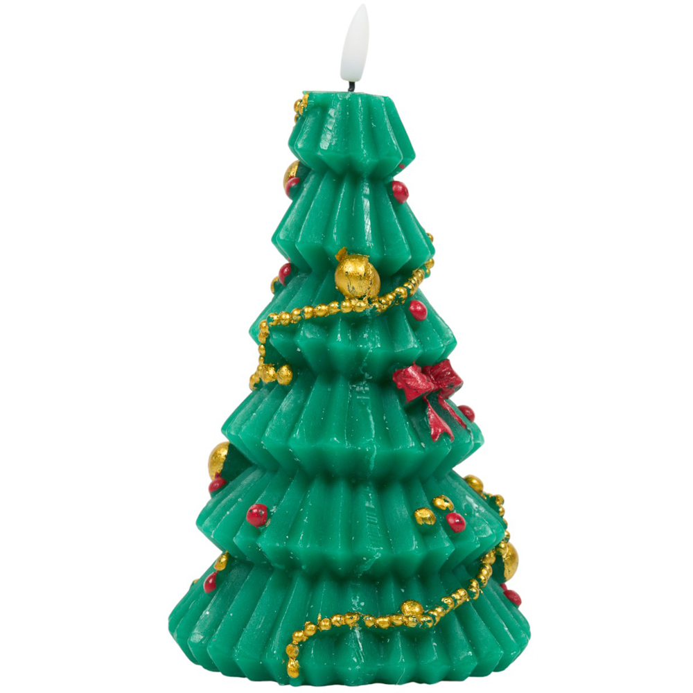 Christmas Tree Festive LED Candle Green Image 3
