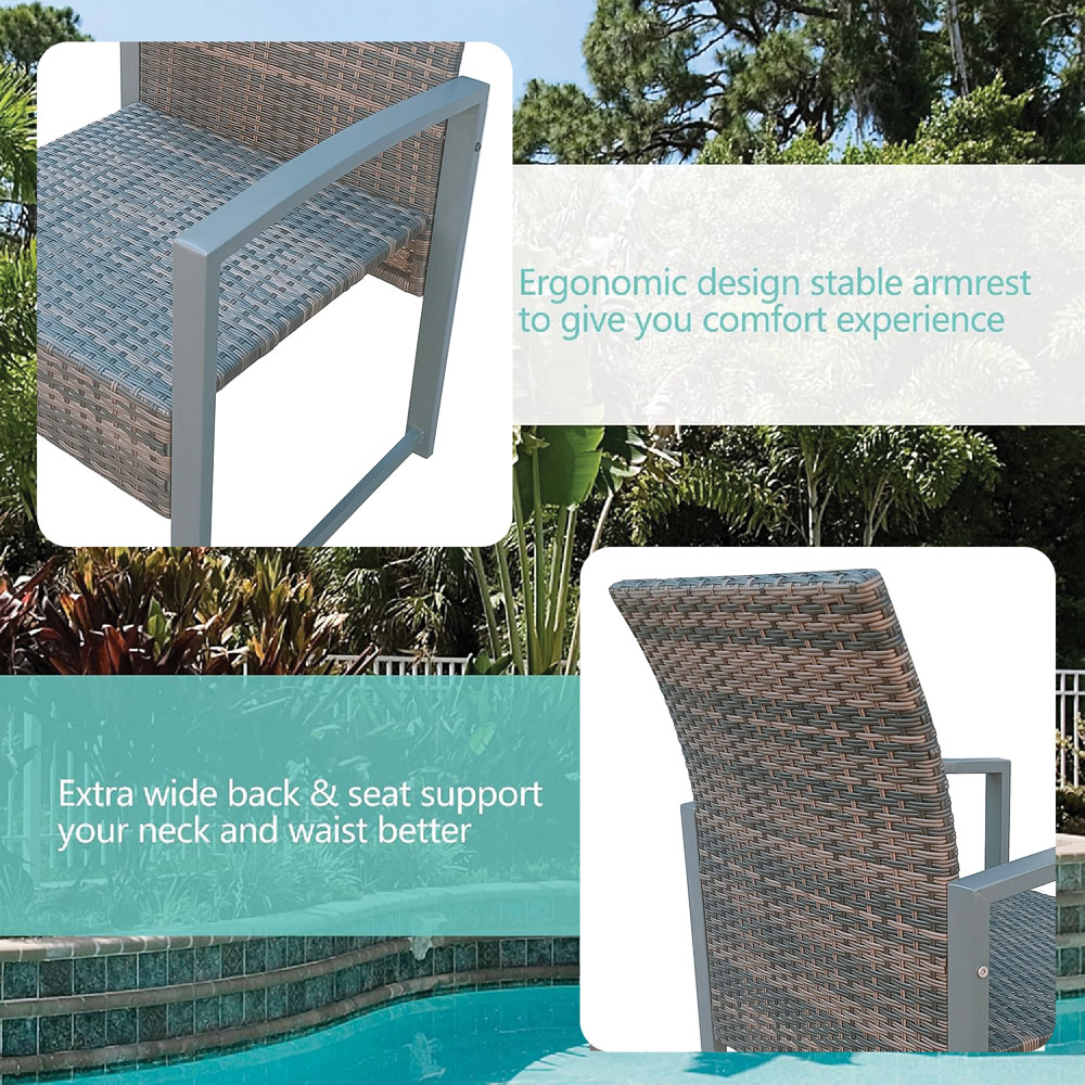 Furniture One 4 Seater Rattan Square Garden Dining Set Image 5