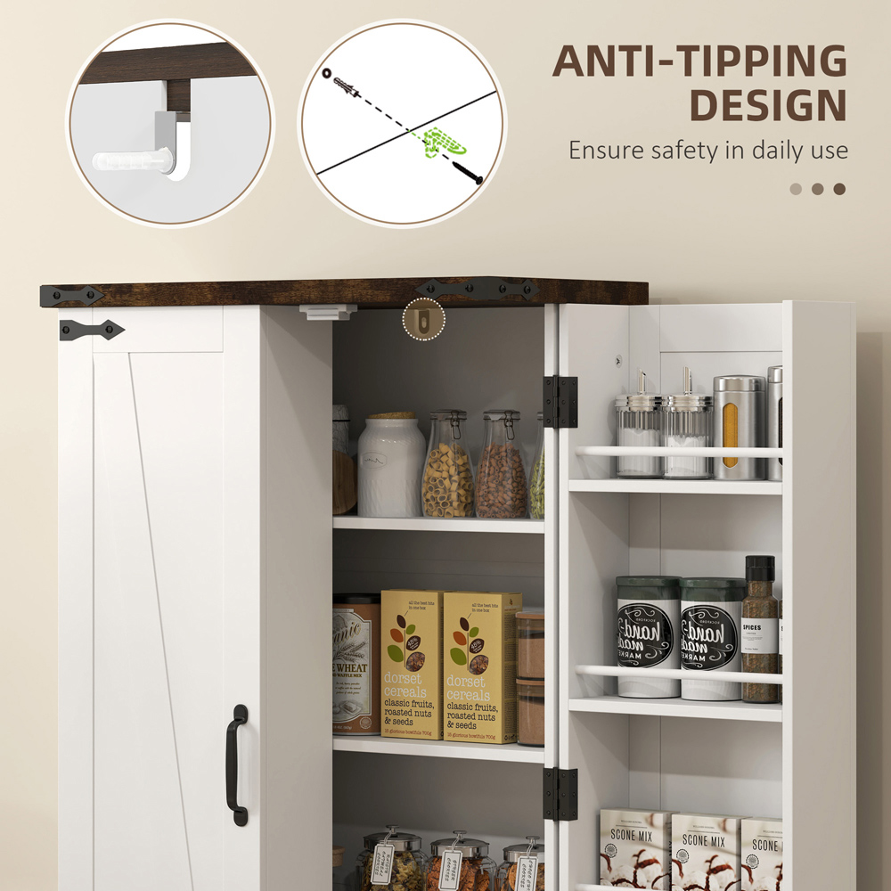 Portland 2 Door White Kitchen Cabinet with Adjustable Shelves Image 6
