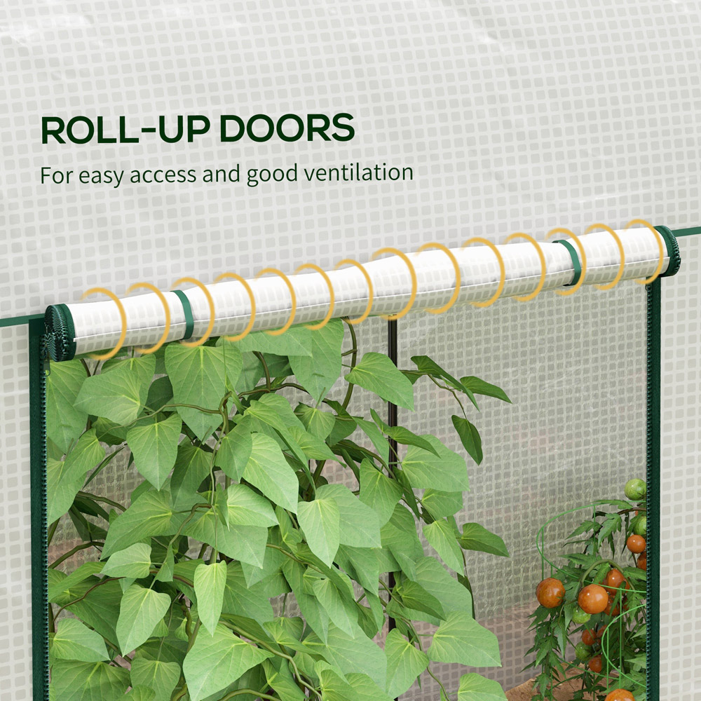 Outsunny 6.56 x 3.28ft Tomato Greenhouse with Roll Up Zipped Doors Image 6