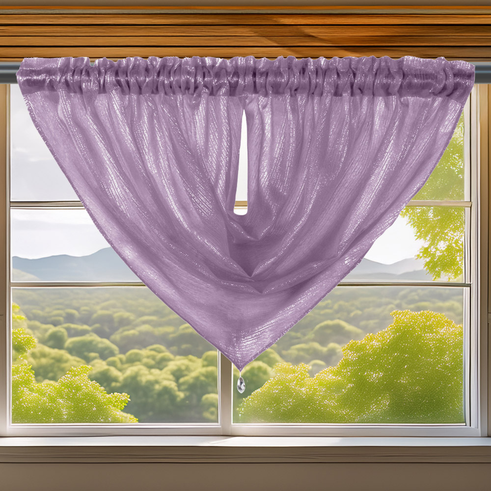 Velosso Alessandria Mauve Slot Top Swag Voile Panel Curtain 112 x 99cm Image 1