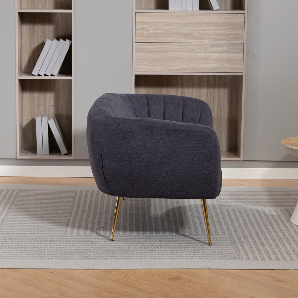 Artemis Home Stanton 2 Seater Charcoal Grey Fabric Shell Accent Sofa Image 5