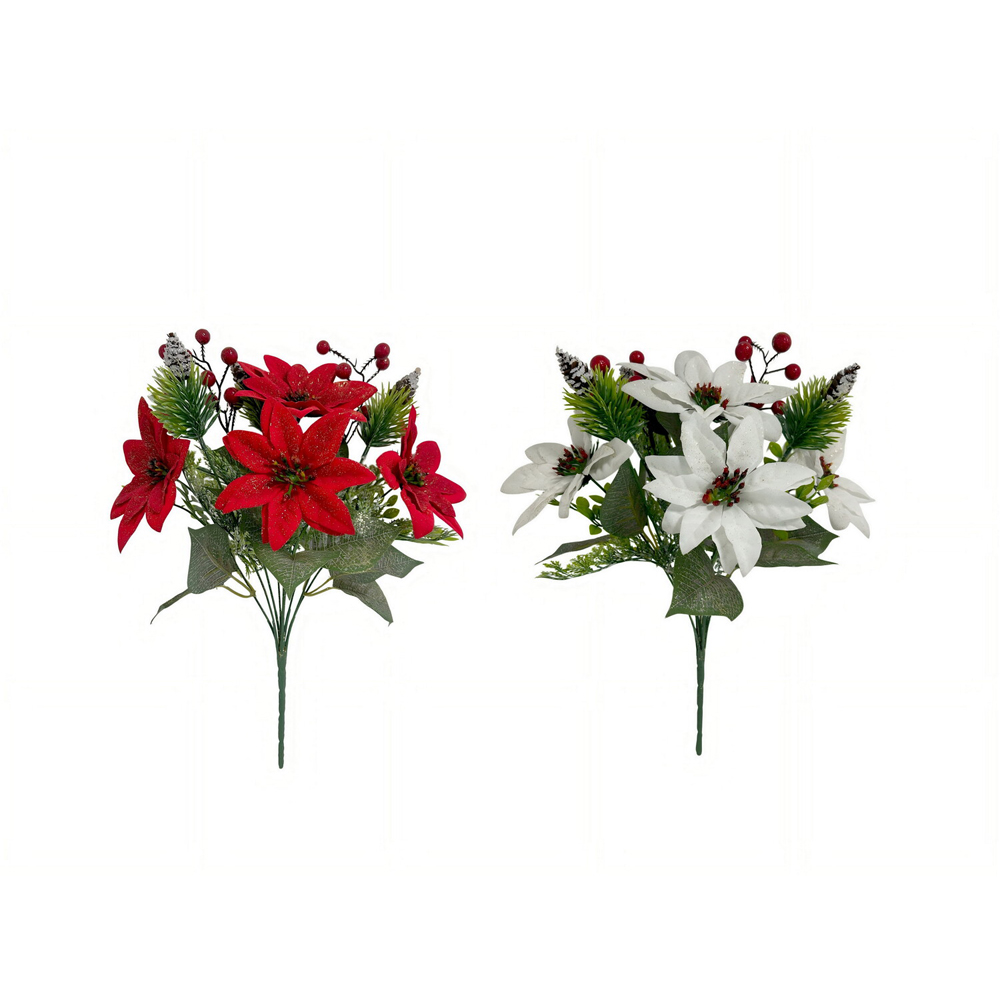 Poinsettia Glitter Bouquet Image 4