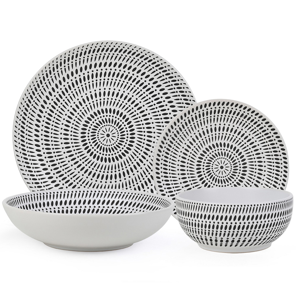 Waterside White Pad Print 16 Piece Dinner Set Image 2