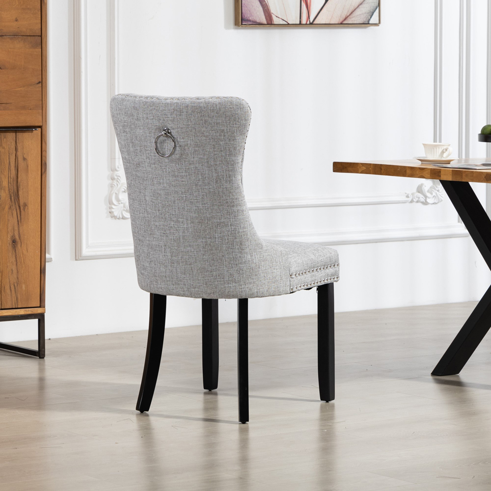 Artemis Home Rivara Set of 2 Light Grey Fabric Dining Chair Image 4