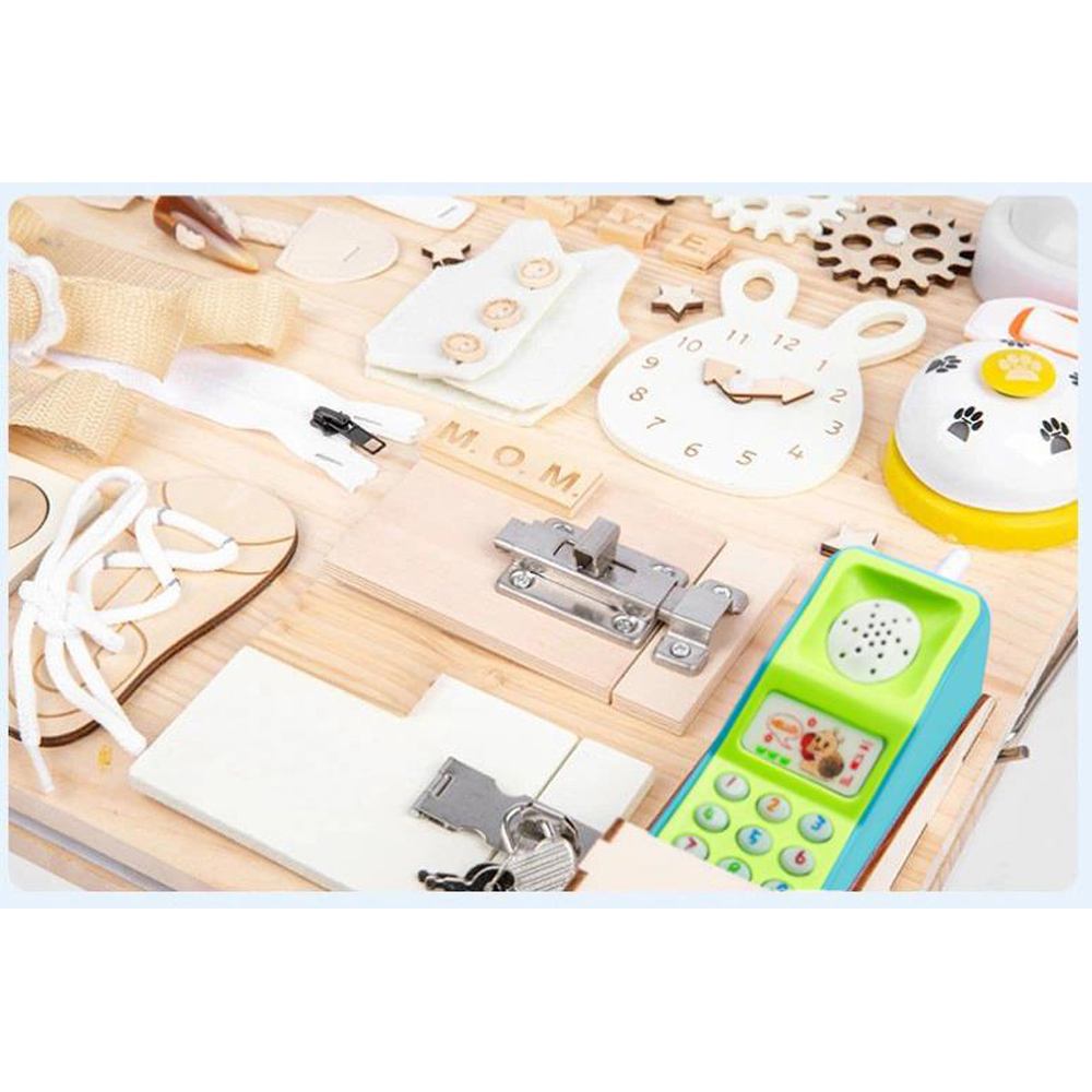 Dyzi Toddlers Blue Montessori Busy Board Sensory Toy Image 3