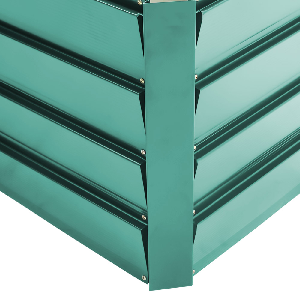 Living and Home 3.7 x 3.7ft Green L-Shaped Weather Resistant Steel Raised Garden Bed Image 4