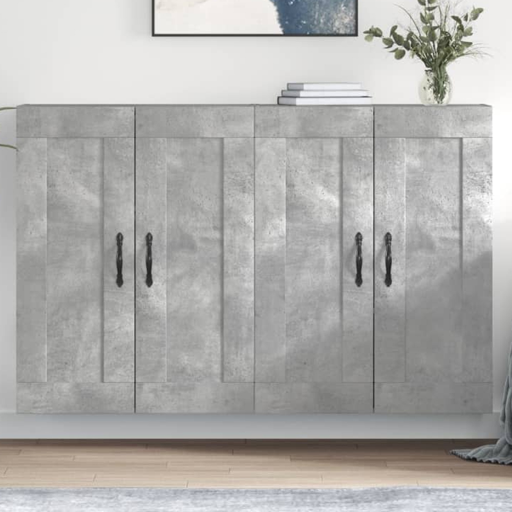 vidaXL 2 Door Concrete Grey Wall Mounted Cabinet Set of 2 Image 1