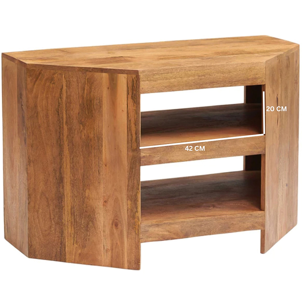 Brooklyn Napoli Toko 2 Shelf Light Mango Corner TV Unit Image 5
