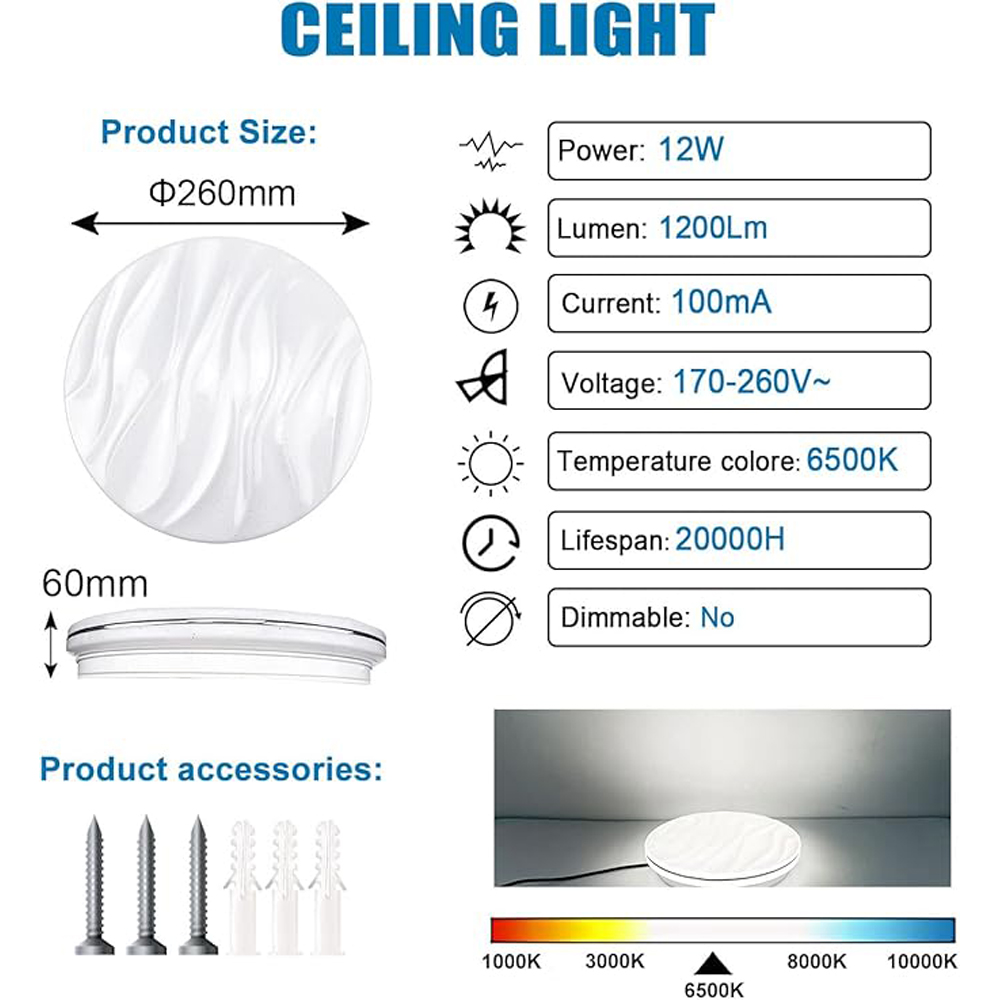 ExtraStar 12W LED Integrated Daylight Ceiling Light Image 6