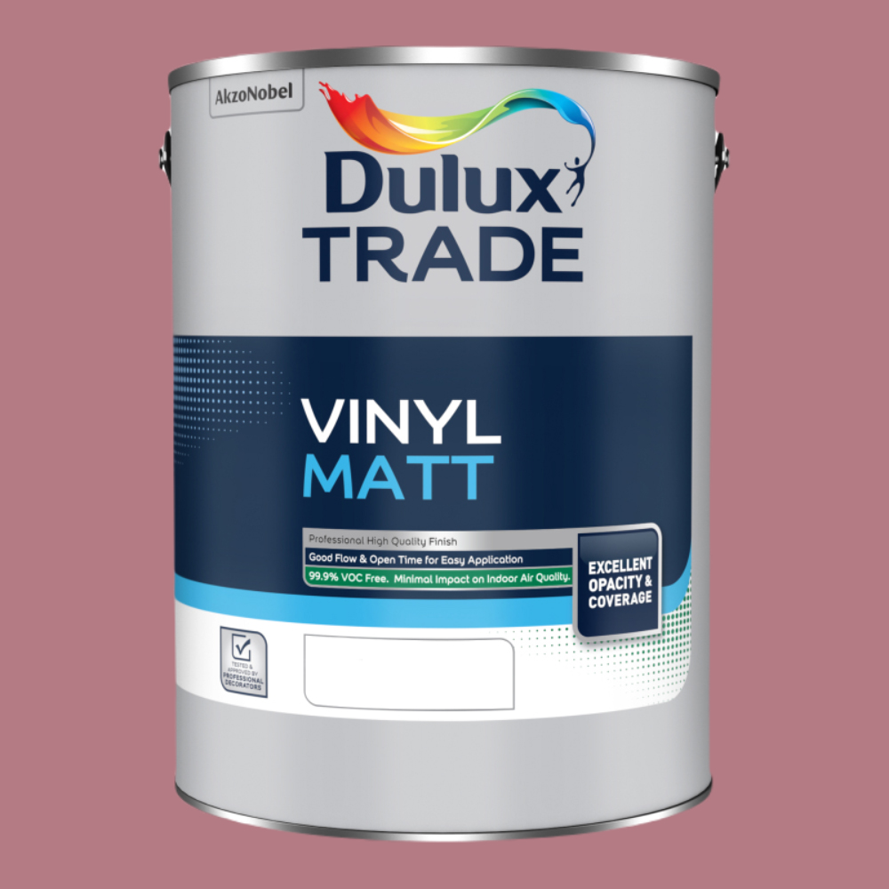 Dulux Trade Raspberry Diva Walls and Ceilings Vinyl Matt Paint 5L Image 2