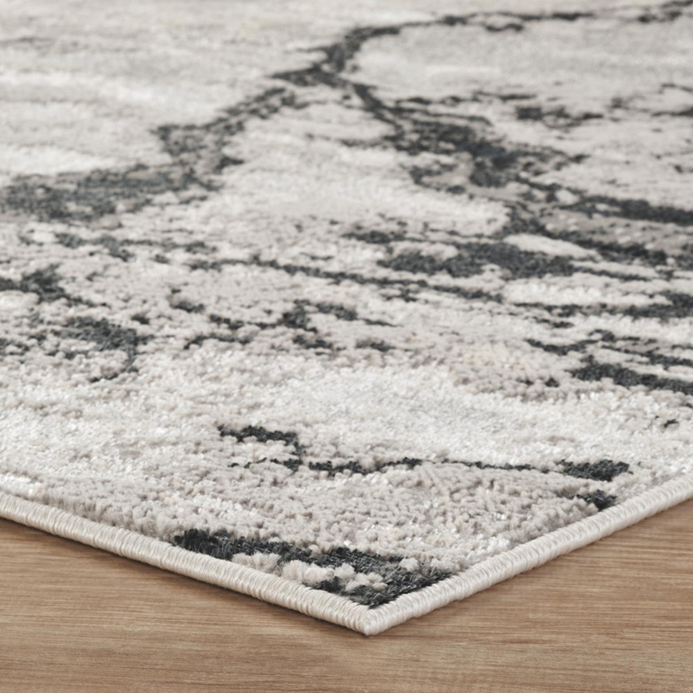 Desire Rugs Elysium Modern Abstract Metallic Sheen Huracan Grey Rug 60 x 220cm Image 3