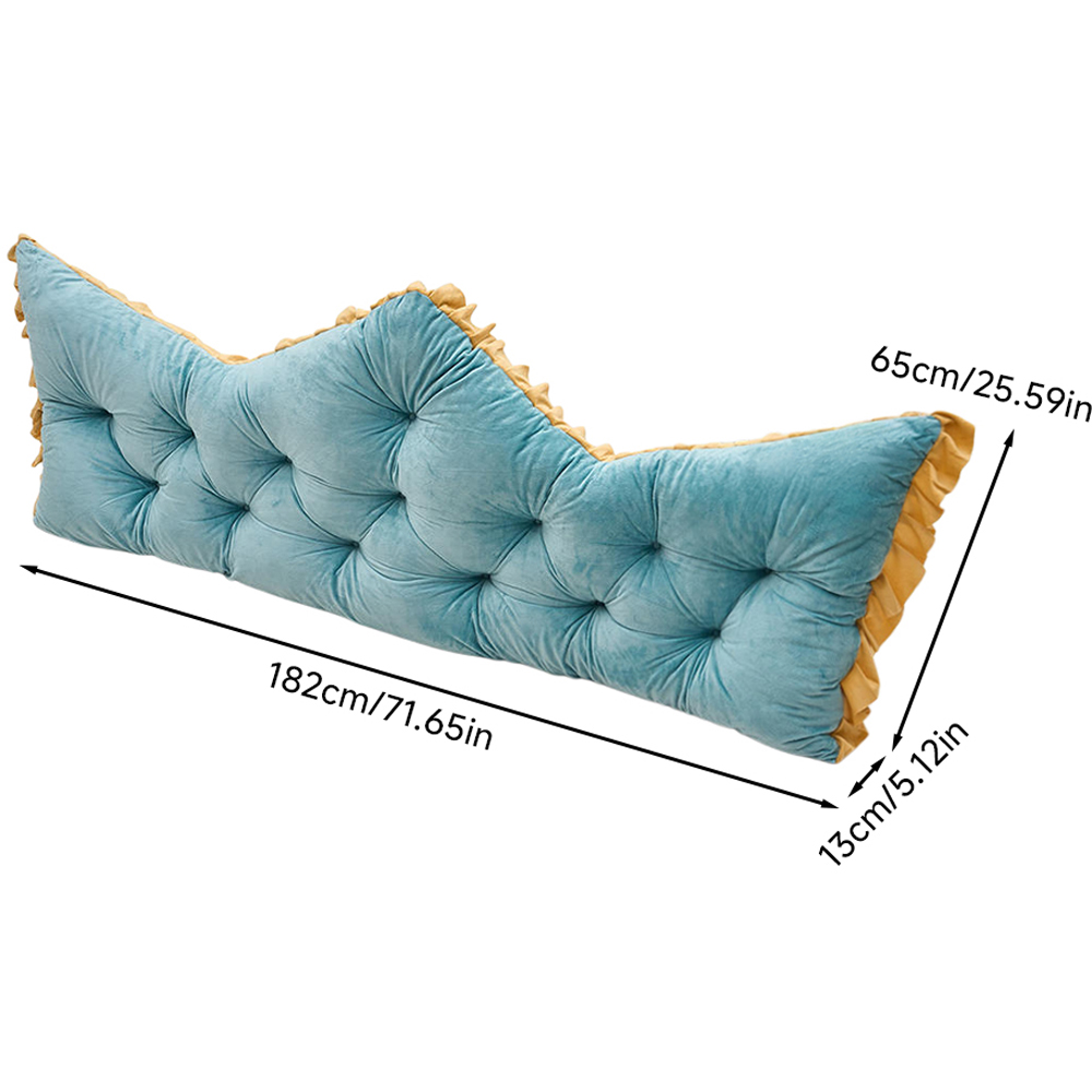 Living and Home Blue and Mustard Button Tufted Crown Headboard Pillow 65 x 182cm Image 8