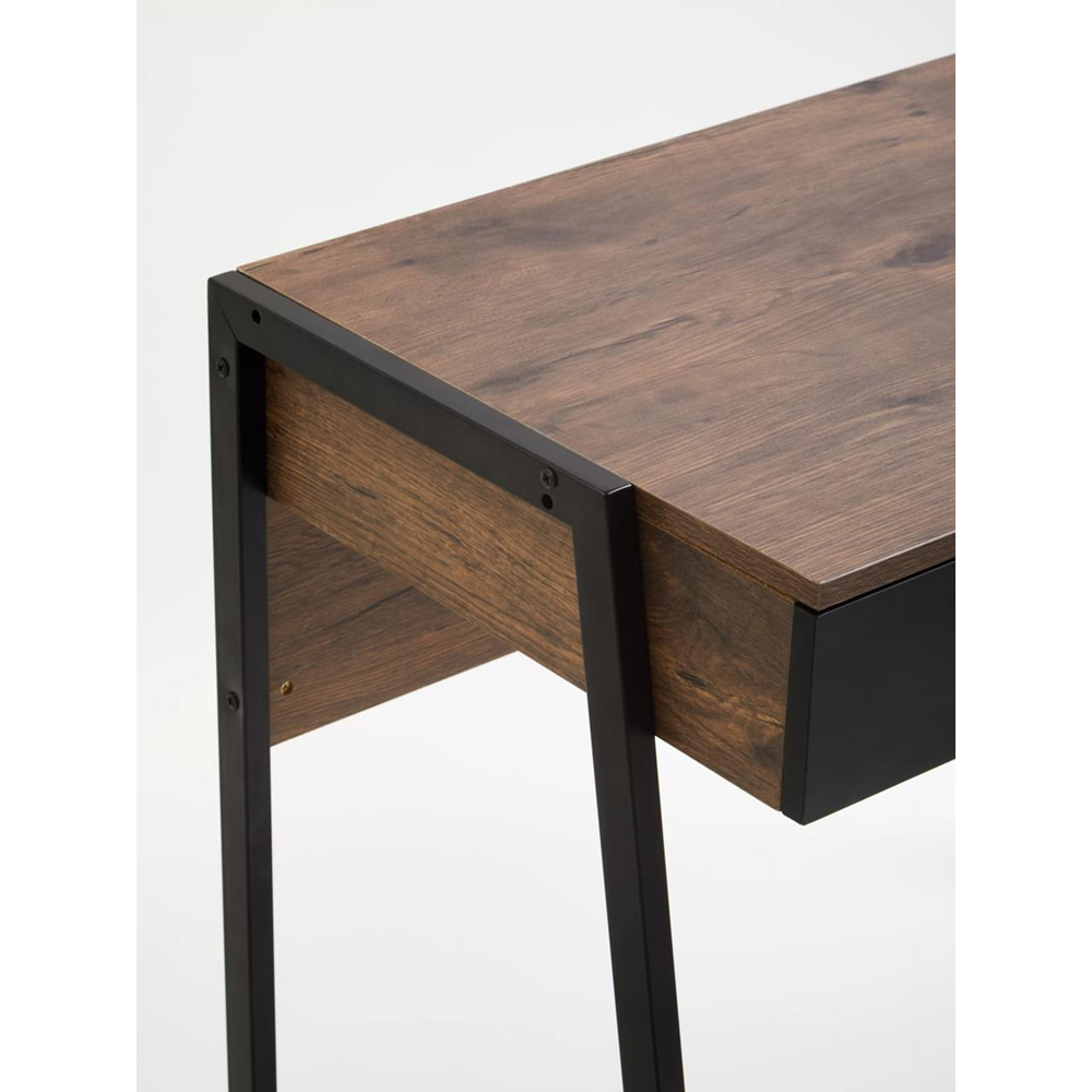 Premier Housewares Bradbury Single Drawer Desk Dark Oak Veneer Image 6