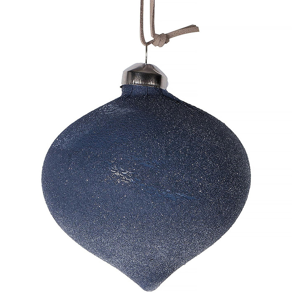 Grey Sugar Effect Glass Bauble - Grey Image 3