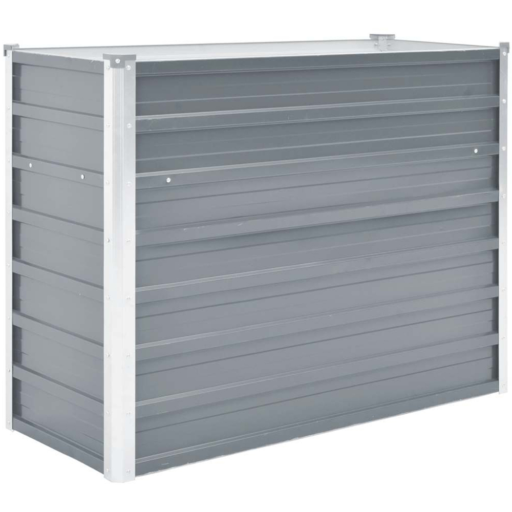 vidaXL Grey Galvanised Steel Raised Garden Bed 77 x 100 x 40cm Image 1