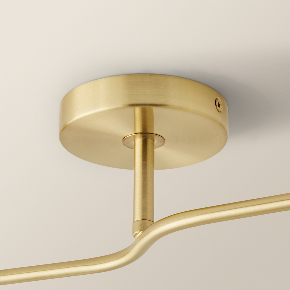 ValueLights Chessy Ribbed Glass Globe Gold Bar LED Ceiling Light Image 4