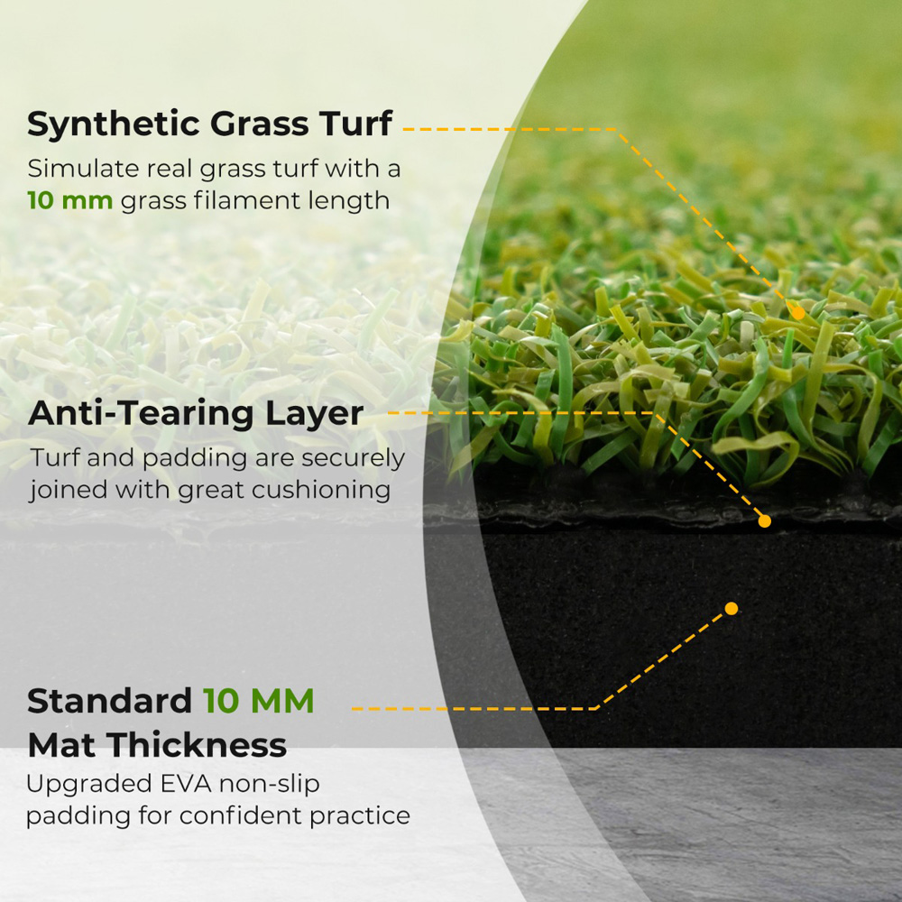 Costway Small Golf Hitting Mat with Rubber Tees and Alignment Sticks 20mm Image 5