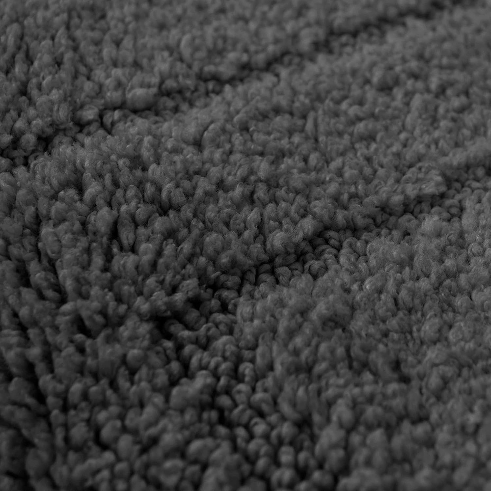 Allure Bath Fashions Lisa Dark Grey Non-Slip Bath Mat and Pedestal Mat Set 2 Piece Image 2
