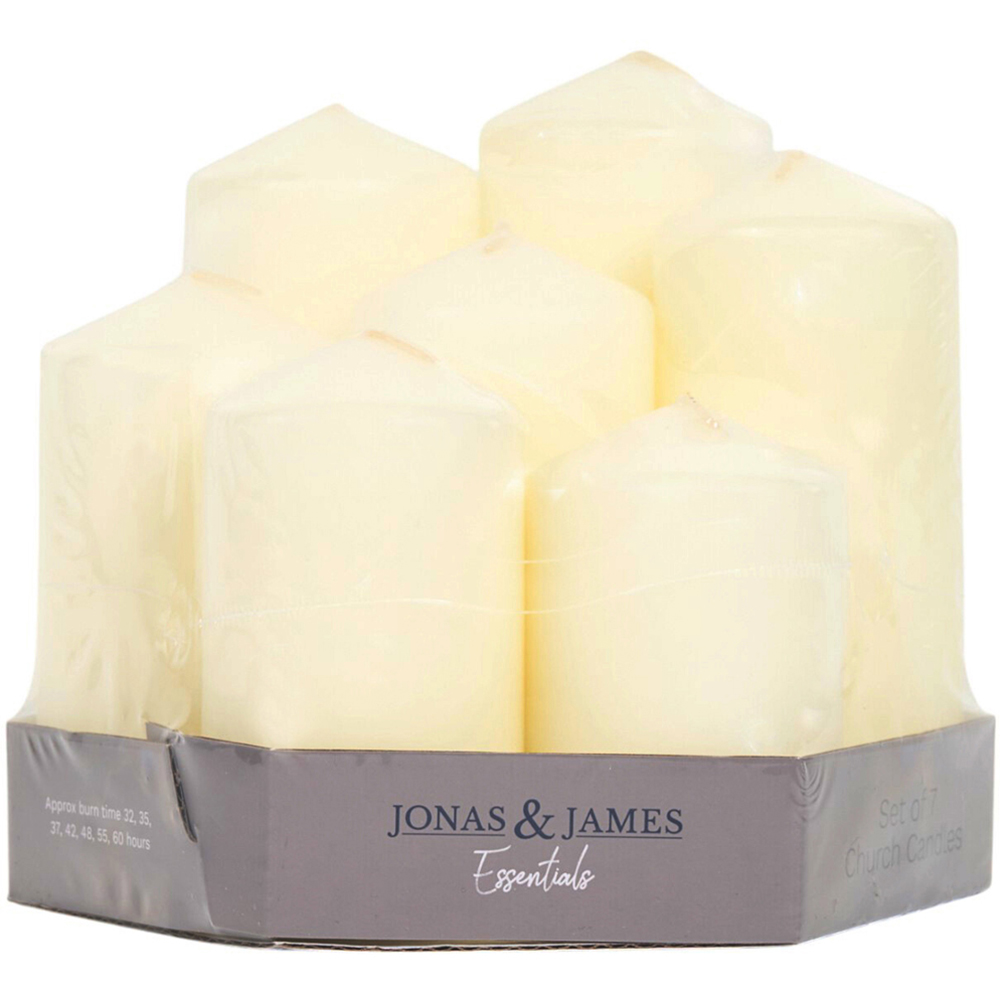 Set of 7 Church Candles - White Image 1