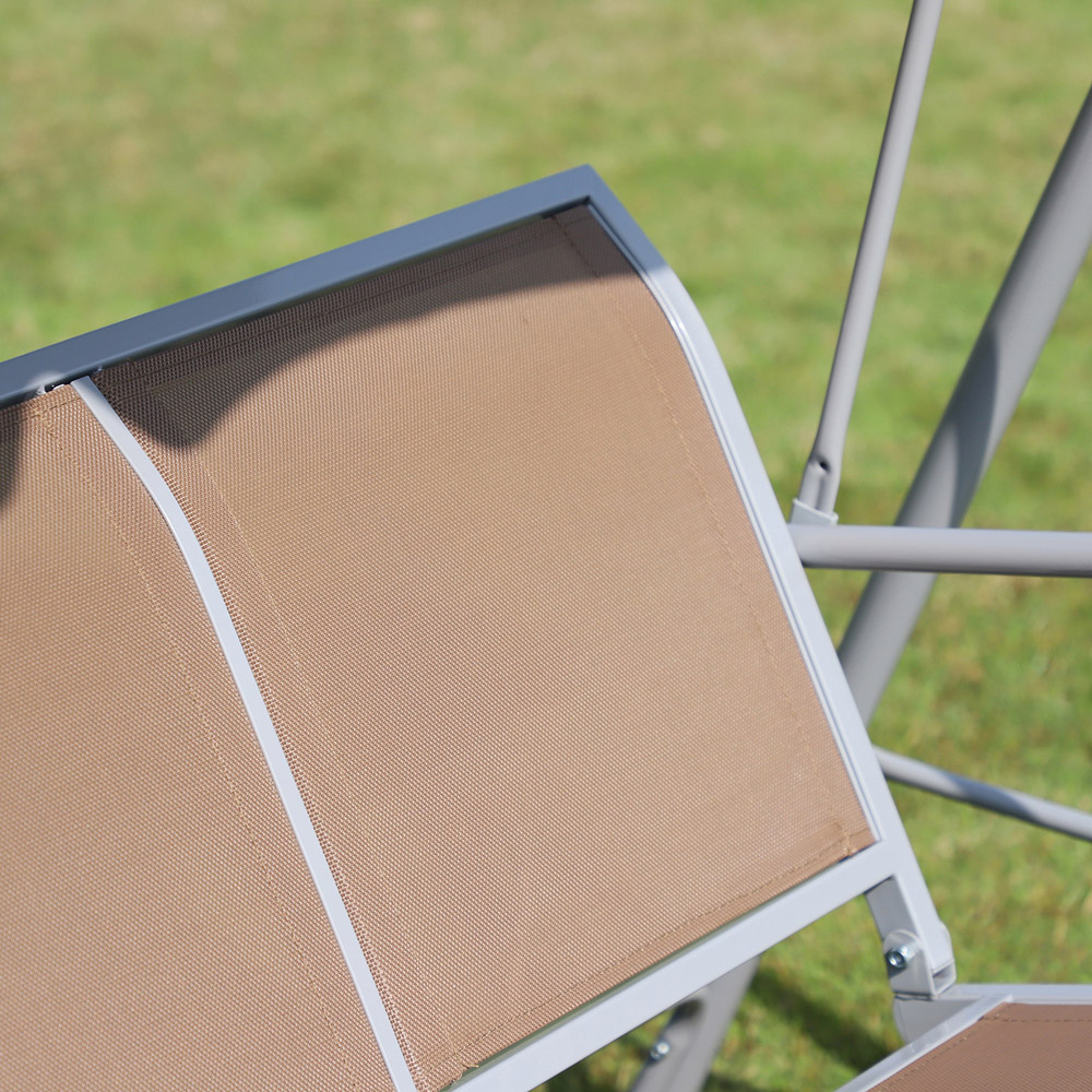 Outsunny 3 Seater Brown Swing Chair with Canopy Image 3