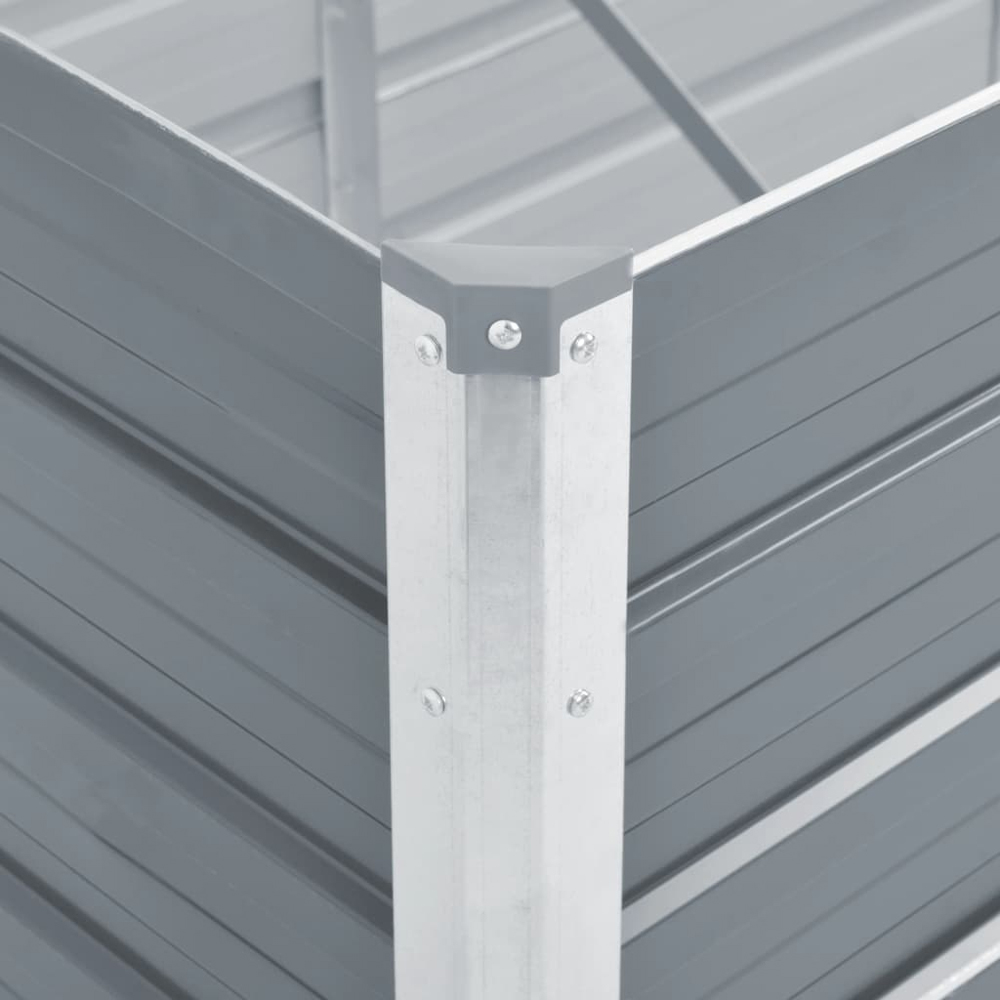vidaXL Grey Galvanised Steel Raised Garden Bed 77 x 100 x 40cm Image 4