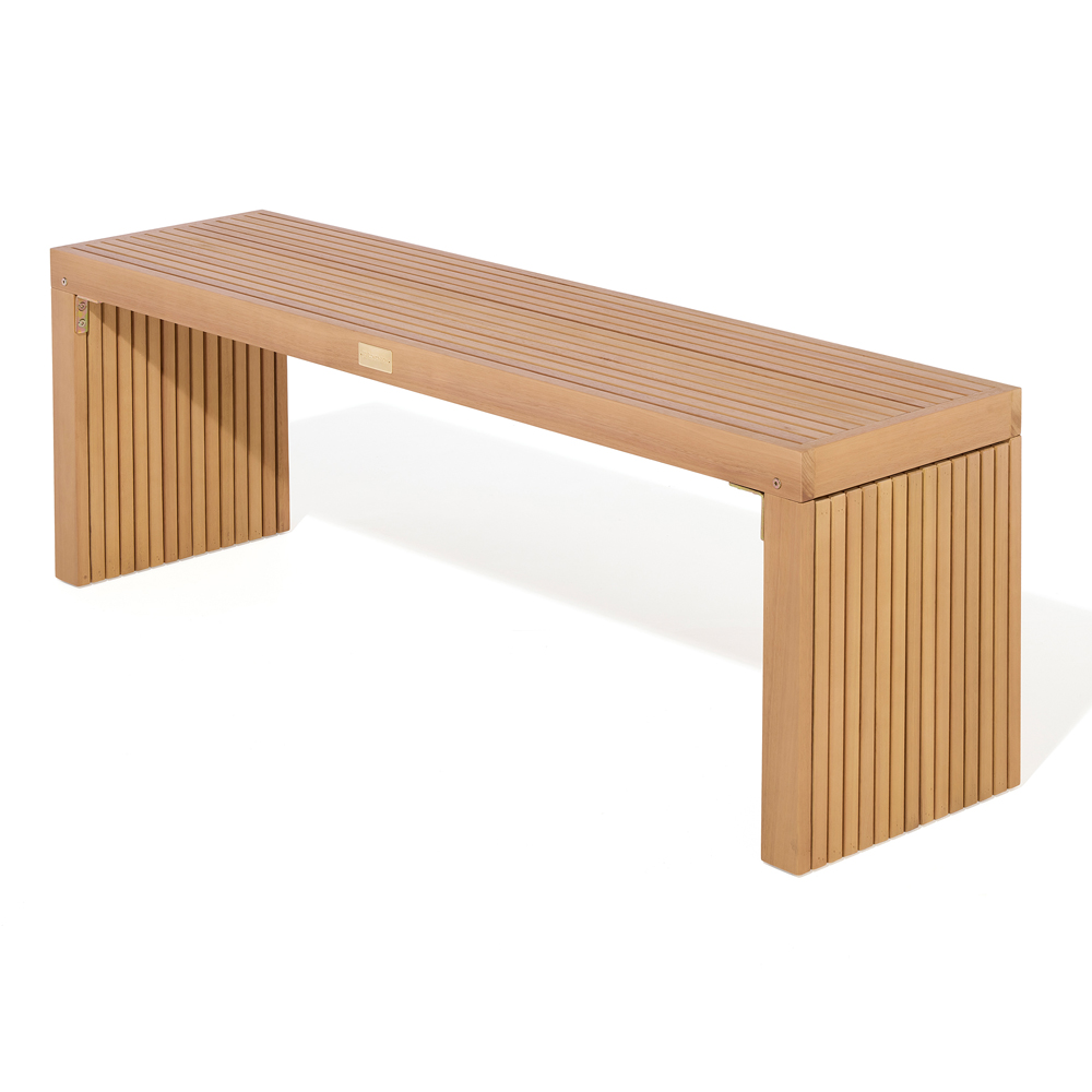 Rowlinson Kyoto 3 Seater Natural Wooden Garden Bench Image 2
