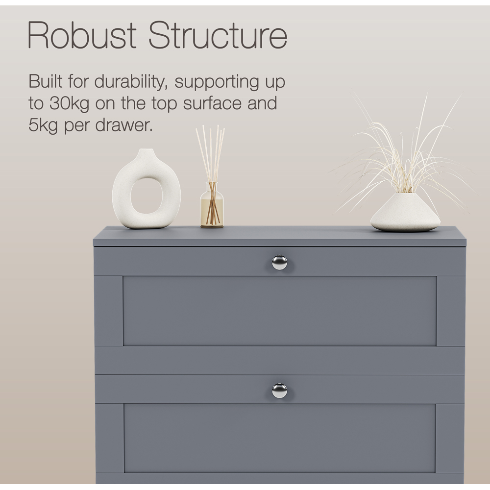 VIDA DESIGNS Altino 4 Drawer Grey Shaker-Style Chest of Drawers Image 5