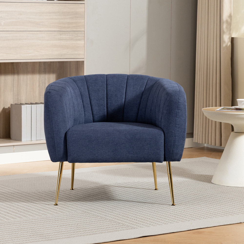 Artemis Home Stanton Denim Fabric Shell Accent Chair Image 3
