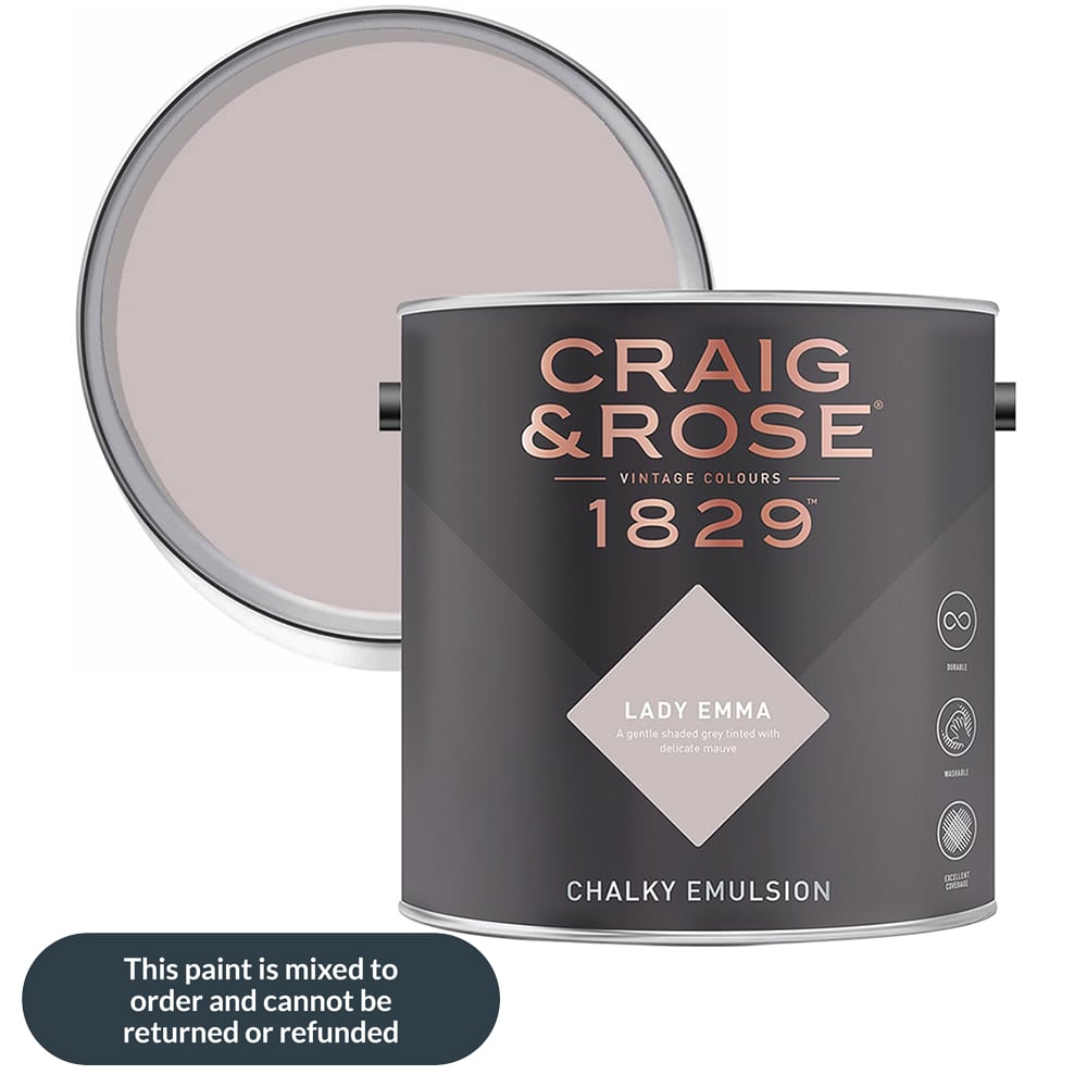 Craig & Rose 1829 Vintage Walls and Ceilings Lady Emma Chalky Matt Emulsion Paint 2.5L Image 1