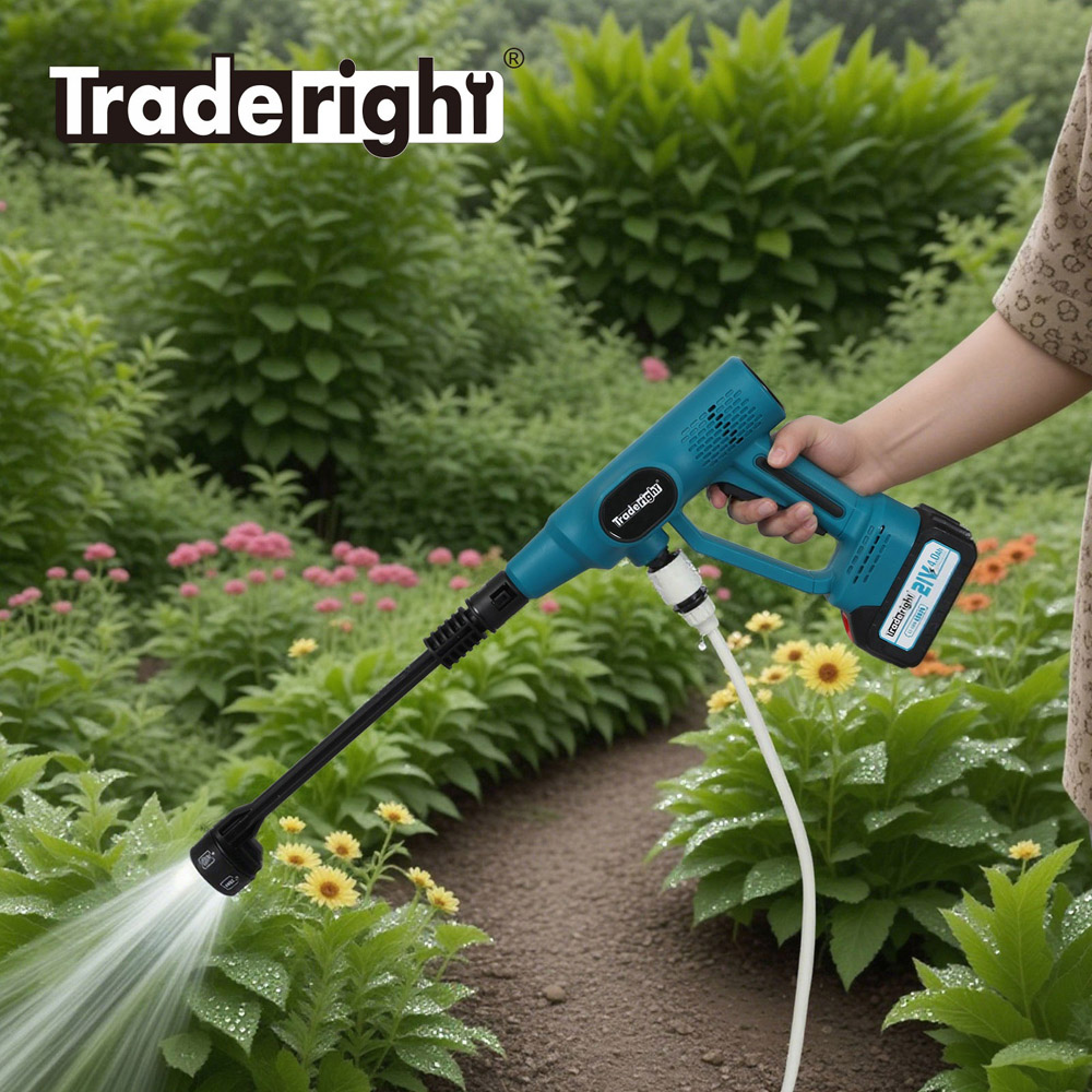 Traderight HW0297-UK 50 Bar Cordless Handheld Pressure Washer with 2 Batteries and Accessories Image 8