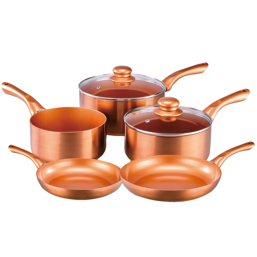 Cermalon Non Stick Copper Cookware Set of 5 Image 1