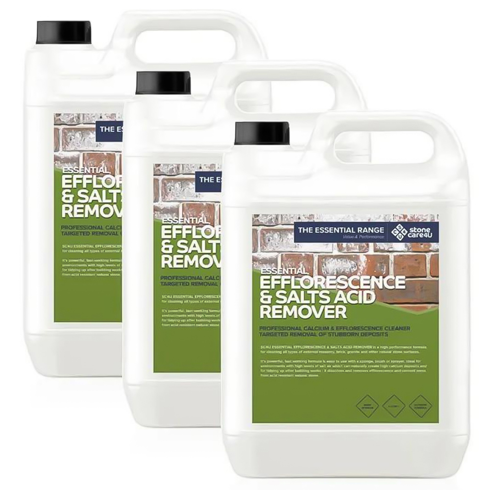 StoneCare4U Essential Efflorescence and Salts Acid Remover 5L 3 Pack Image 1