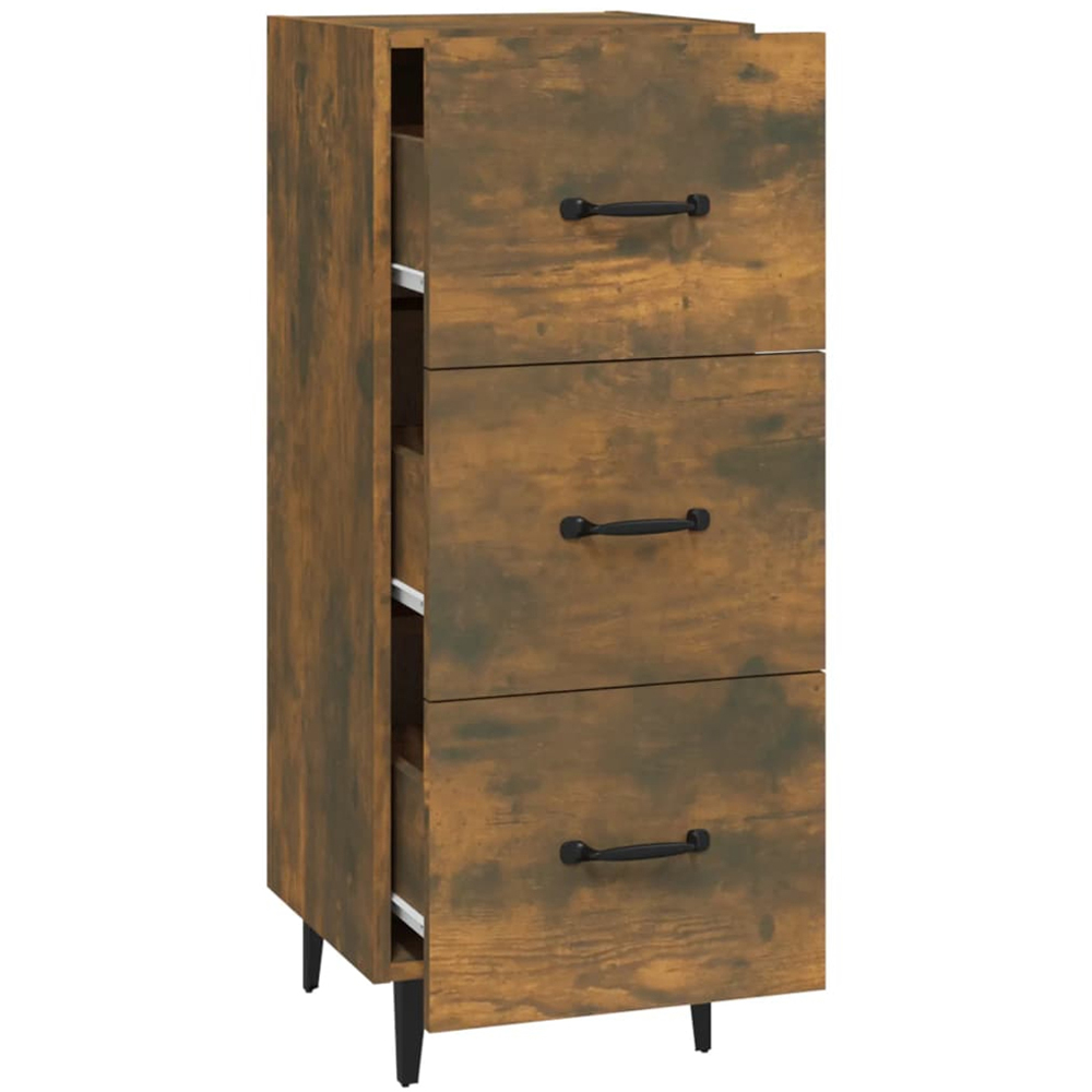vidaXL 3 Drawer Smoked Oak Sideboard Image 4