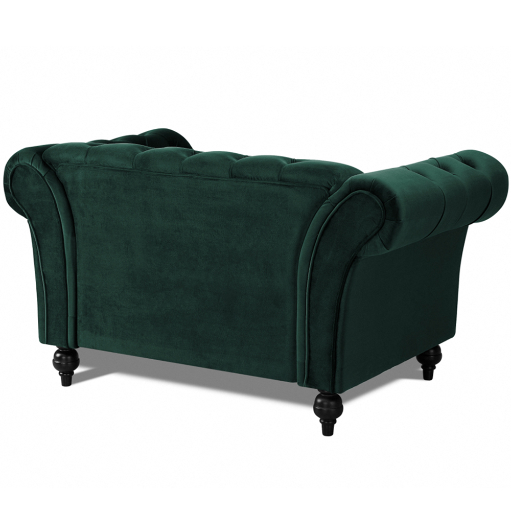 Home Detail Mayfair Green Velvet Curved Sofa Chair Image 5