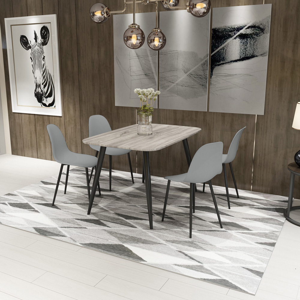 Core Products Aspen 4 Seater Rectangular Dining Set Grey Oak and Grey Image 4