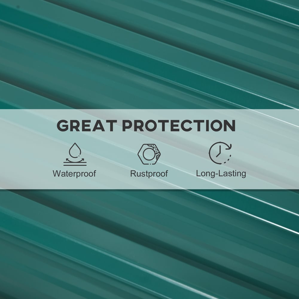 Outsunny Green Galvanised Steel Roof Panels 12 Pack Image 6