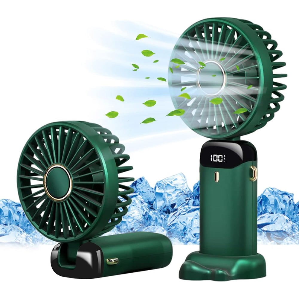 Dyzi 2 in 1 Green Portable Mini Handheld Fan Image 3