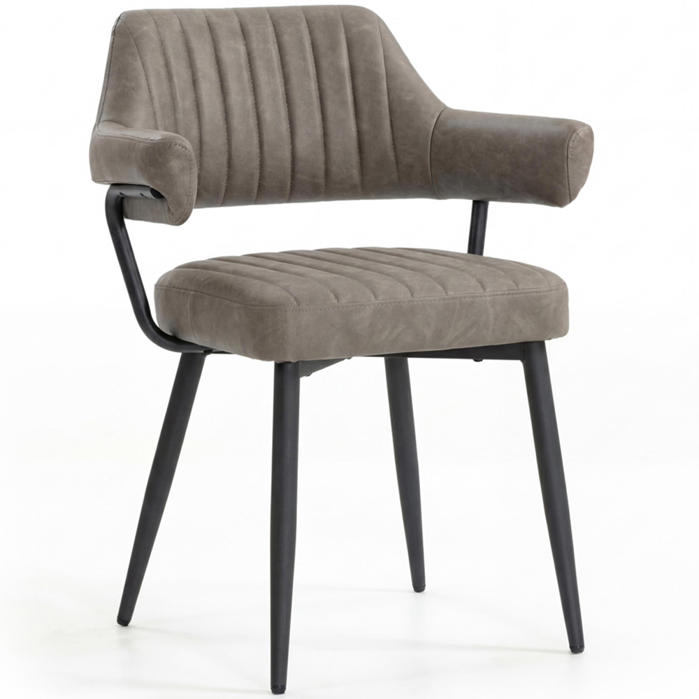Portland Axton Grey Faux Leather Dining Chair Image 2