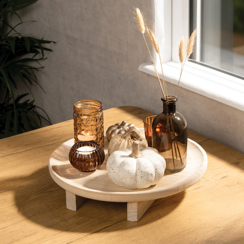 Neutral Pumpkin Candle Tray Image 2