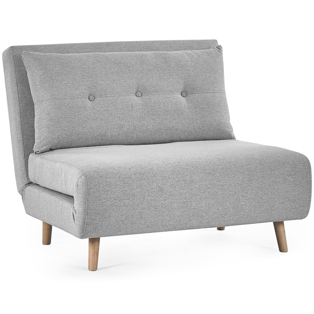 Julian Bowen Rowan Single Seater Grey Button-Tufted Sofa Bed Image 2