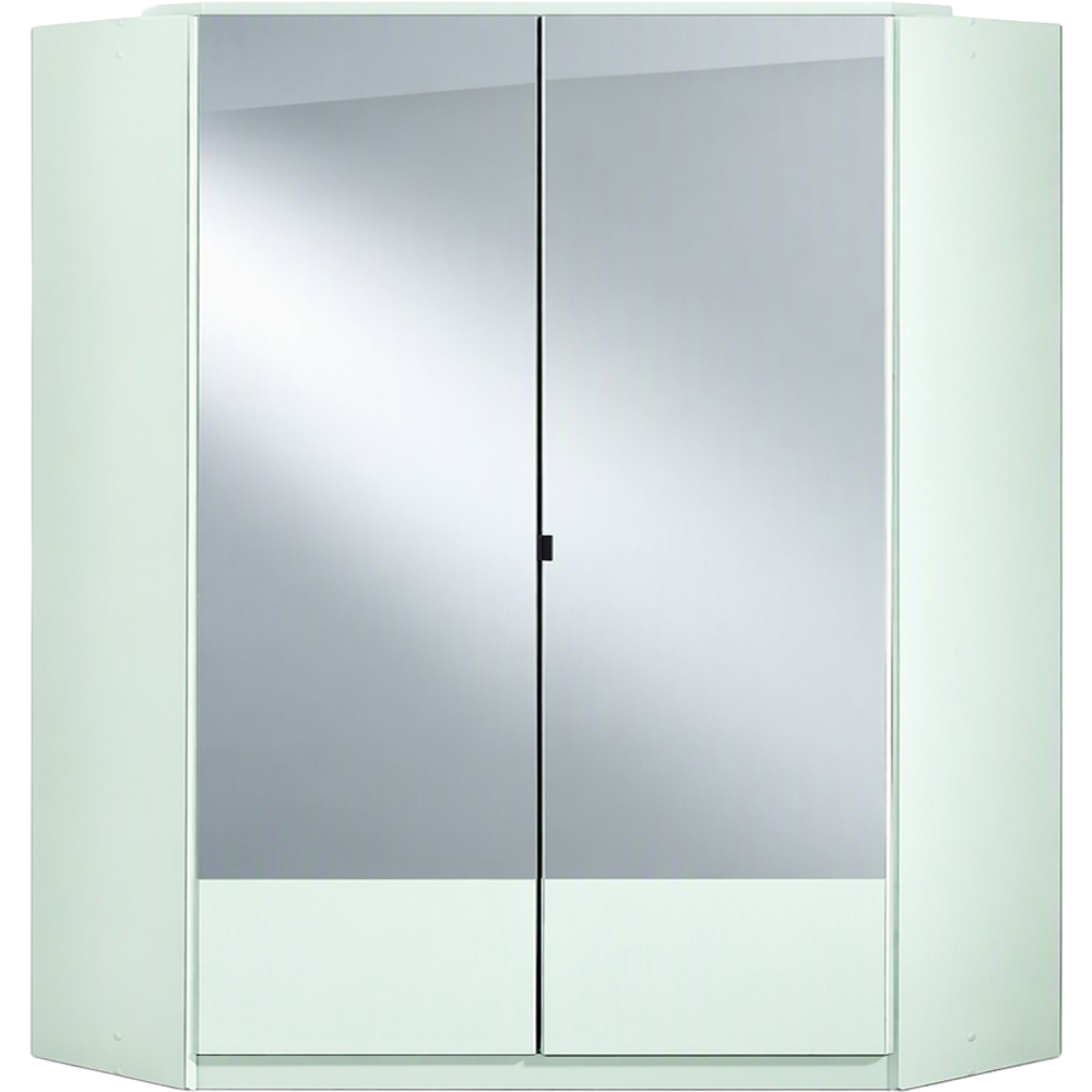 TJ'S Sligo 2 Door White Mirrored Corner Wardrobe Image 2