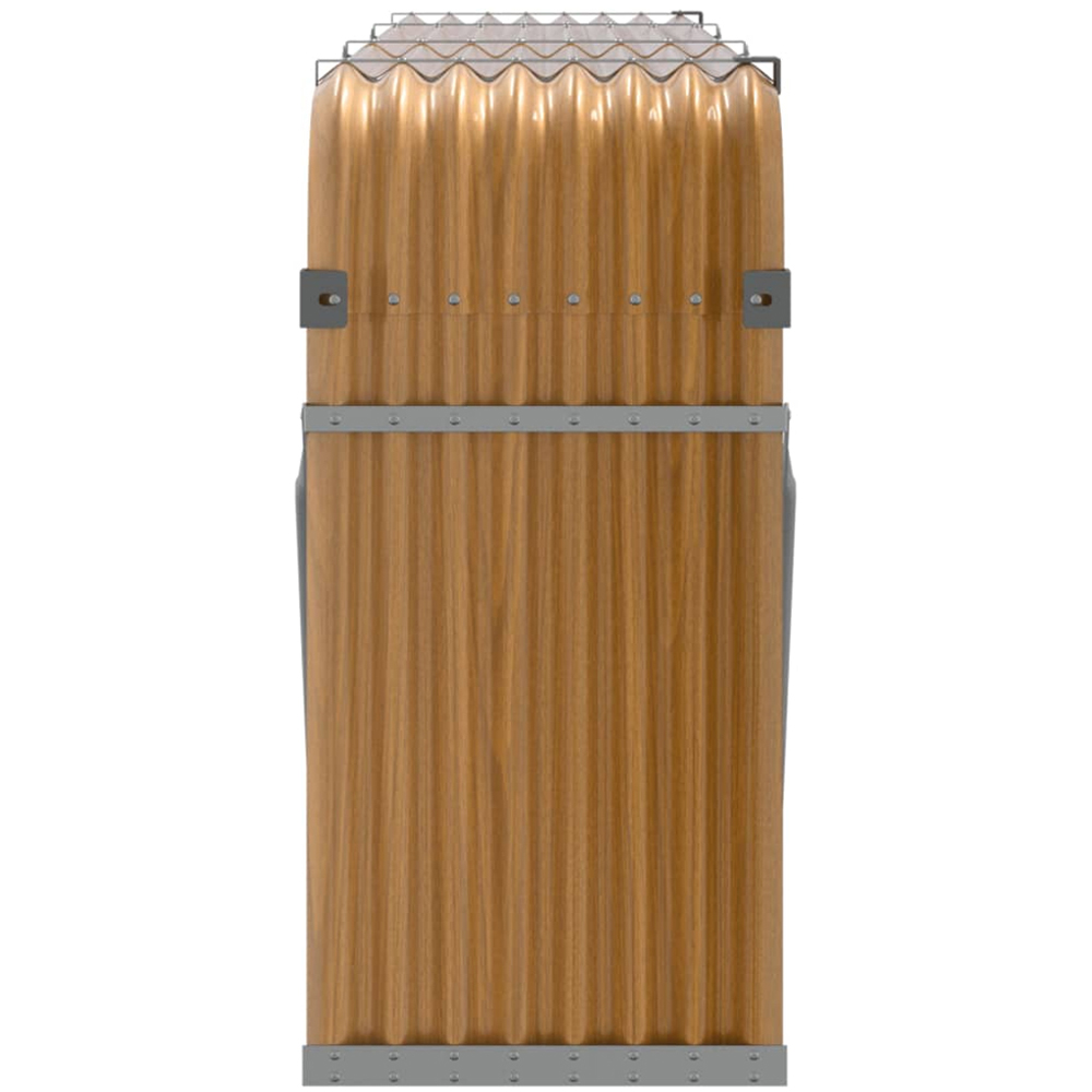 vidaXL Brown Galvanised Steel Firewood Log Holder 100 x 234 x 45cm Image 4