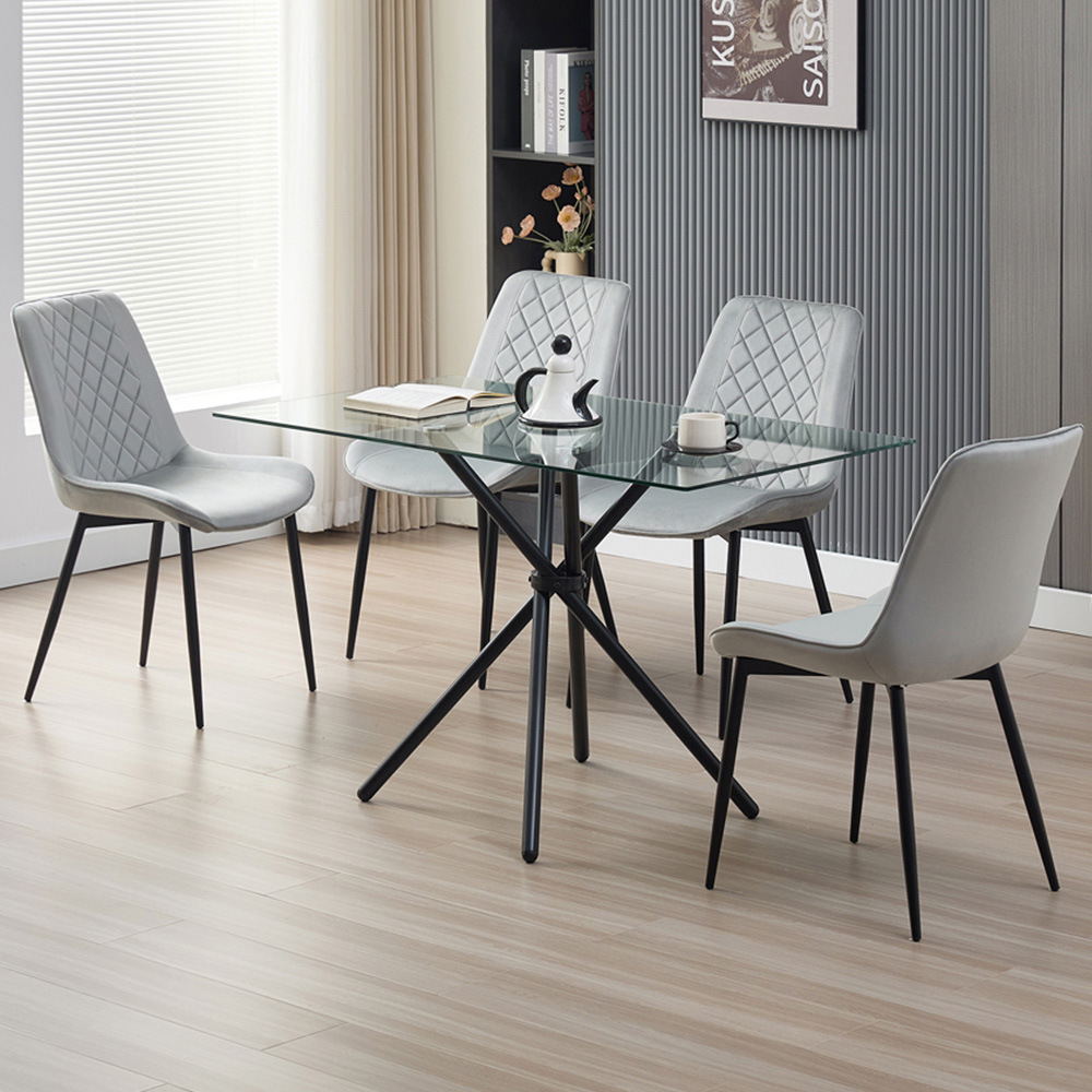 Indoor Living Miami Amelia 4 Seater Dining Set Grey Image 1
