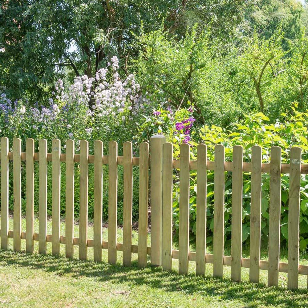 Forest Garden Heavy Duty Pressure Treated Pale Fence Panel 6 x 3ft 6 Pack Image 1